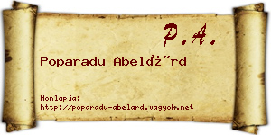 Poparadu Abelárd névjegykártya